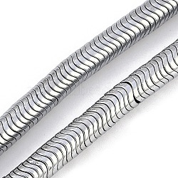 Electroplated Synthetic Non-magnetic Hematite Beads Strands, Wavy Disc, Platinum Plated, 6x1.5mm, Hole: 0.8mm, about 309pcs/strand, 15.98''(40.6cm)(G-H072-H01-01)