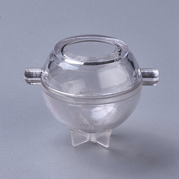 Plastic Candle Molds, for Candle Making Tools, Round, Clear, 4.5x6.1x4.6cm