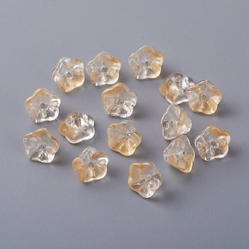 Electroplate Glass Beads, Trumpet Flower, Navajo White, 8.5x8x5.5mm, Hole: 1mm