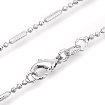 Stainless Steel Chain Necklaces, with Lobster Claw Clasps, Stainless Steel Color, 17.9 inch(45.7cm), 1.5mm