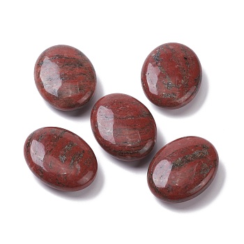 Natural Sesame Jasper/Kiwi Oval Palm Stone, Reiki Healing Pocket Stone for Anxiety Stress Relief Therapy, 45~45.5x35~35.5x14.5~15mm