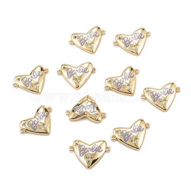 Brass Micro Pave Clear Cubic Zirconia Links Connectors(ZIRC-A020-23G)-2