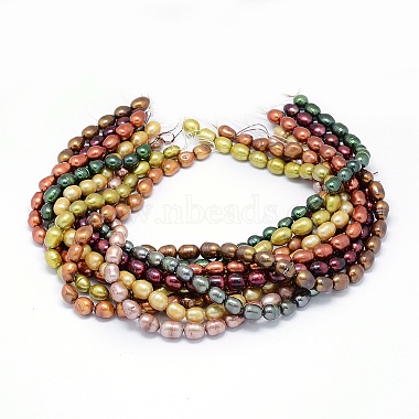 Dyed Natural Cultured Freshwater Pearl Beads Strands(PEAR-L021-08-01)-2
