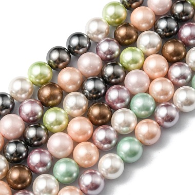 Shell Pearl Colorful Beads Strands(BSHE-S605-8mm-M)-2