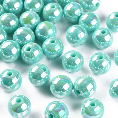 Pale Turquoise Round Acrylic Beads