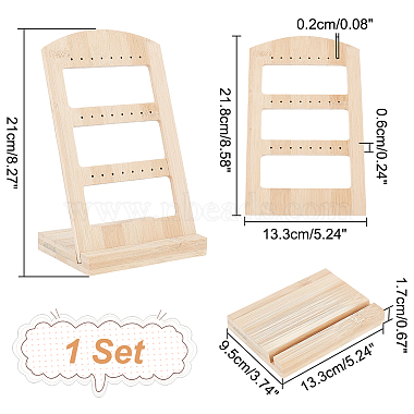 24-Hole 3-Row Wood Earring Display Stands(EDIS-WH0016-006)-2