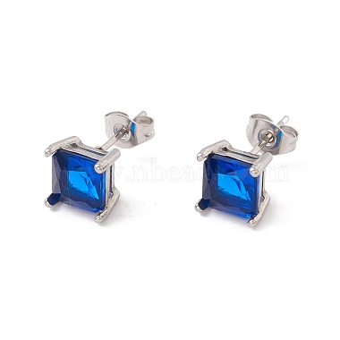 6 Pairs Tiny Cubic Zirconia Square Stud Earrings(EJEW-G291-01B-M)-3