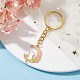 Moon with Rabbit Alloy Enamel Pendant Keychain(KEYC-JKC00623-05)-2