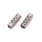 Zinc Alloy Cord Ends, End Caps, Column, Platinum, 20x6.8mm, Hole: 3.8mm, Inner Diameter: 5.6mm(PALLOY-WH0088-40P)
