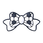Bowknot Food Grade Eco-Friendly Silicone Beads, Football, 15x29x1mm, Hole: 2mm(SIL-TAC0013-10E)