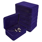 Rectangle Velvet Jewelry Set Gift Boxes, Rings Earrings Pendants Bracelets Storage Cases, with ABS Plastic and Sponge, Dark Blue, 17.5x12.3x3.6cm(AJEW-WH0609-875A)