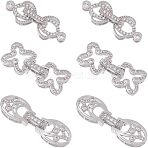 6Pcs 3 Styles Rack Plating Brass Micro Pave Clear Cubic Zirconia Fold Over Clasps, Cadmium Free & Lead Free, Long-Lasting Plated, Platinum, 27~33mm, Clasp: 18.5~21.5x10~11x4.5~5mm, 2pcs/style(KK-HS0001-01P)
