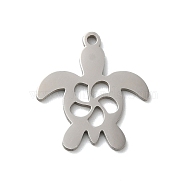 201 Stainless Steel Pendants, Laser Cut, Stainless Steel Color, Turtle, 15x13.5x1mm, Hole: 1.2mm(STAS-E206-04P-05)