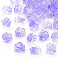 Transparent Baking Painted Glass Beads, Rose, Lilac, 12.5x14x9mm, Hole: 1.2mm(X-GLAA-S190-022-A02)