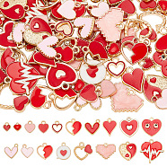 72Pcs 18 Styles Alloy Enamel Pendants, Heart, Mixed Color, 8~21x7.5~21x1.5~3mm, Hole: 1.5~2mm, 4pcs/style(ENAM-AR0001-61)