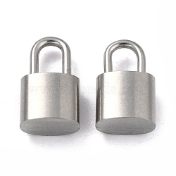 304 Stainless Steel Charms, Padlock, Stainless Steel Color, 14x8x5mm, Hole: 4.5~5.5x3mm(STAS-P231-18P-01)