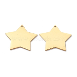 304 Stainless Steel Pendant, Stamping Blank Tag, Star, Golden, 23x21.5x1mm, Hole: 1.2mm(STAS-Y006-37A-G)