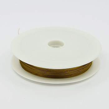 Tiger Tail Wire, Nylon-coated Stainless Steel Wire, Goldenrod, 0.38mm, about 164.04 Feet(50m)/roll