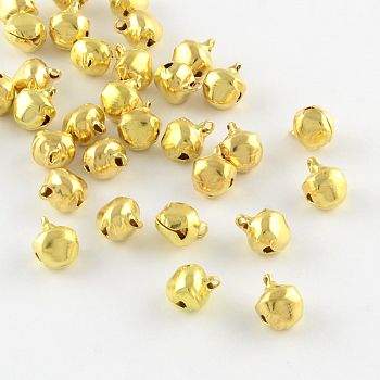 Iron Bell Charms, Golden, 14x11.5x10mm, Hole: 2mm