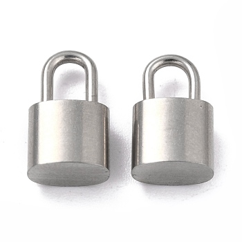 304 Stainless Steel Charms, Padlock, Stainless Steel Color, 14x8x5mm, Hole: 4.5~5.5x3mm