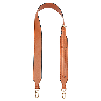 Adjustable Leather Bag Handles, with Alloy Swivel Clasps, for Bag Replacement Accessories, Chocolate, 104~120x3.9x0.4cm