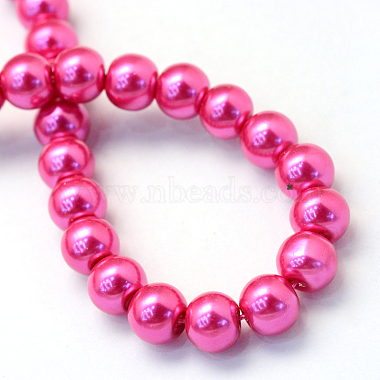 Baking Painted Pearlized Glass Pearl Round Bead Strands(HY-Q330-8mm-10)-4