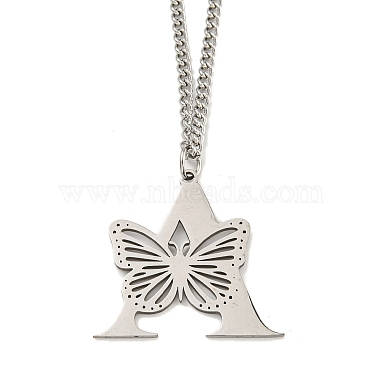 Letter A 202 Stainless Steel Necklaces