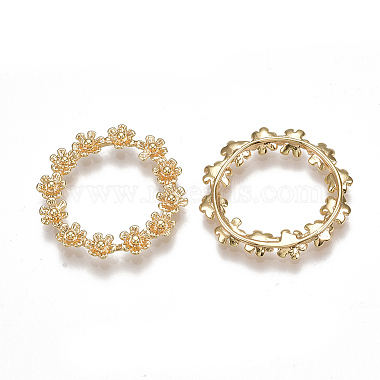Real 18K Gold Plated Flower Brass Linking Rings