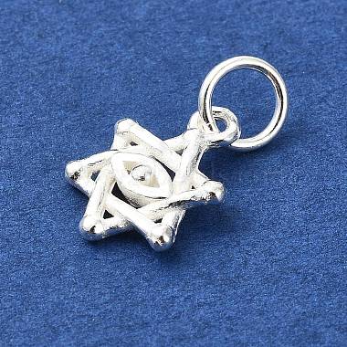 925 Sterling Silver Star of David with Eye Charms(STER-M119-11S)-2