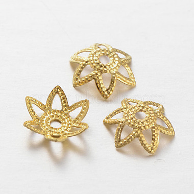 Brass Flower Bead Caps(X-KK-L130-07G)-1
