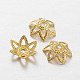 Brass Flower Bead Caps(X-KK-L130-07G)-1