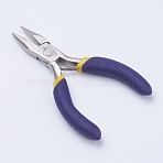 45# Carbon Steel Jewelry Pliers, Needle Nose Pliers, Ferronickel, Stainless Steel Color, 8x4.65x0.8cm(PT-L002-12)