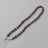 Natural Amethyst Beads Strands, Faceted Bicone Barrel Drum, with Seed Beads, 6mm, Hole: 1.2mm, about 45pcs/strand, 14.57 inch(37cm)(G-WH0021-59A)