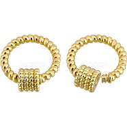 Brass Screw Carabiner Lock Charms, for Necklaces Making, Long-Lasting Plated, Ring, Real 18K Gold Plated, 22x3mm, Screw: 8x7mm, 8pcs/box(KK-BC0004-77)