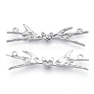304 Stainless Steel Connector Charms, Halloween Bat Links, Stainless Steel Color, 11.5x49x3mm, Hole: 1.6mm(STAS-T063-214P)