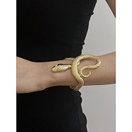 Alloy Open Bangles for Women, Snake, Golden, 3/8~3-1/2 inch(1~8.8cm), Inner Diameter: 2-3/8x1-3/4 inch(6.05x4.55cm)(BJEW-K253-01G)