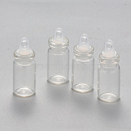 Glass Vials, with Plastic Plug, Wishing Bottles, for  Seed Beads Storage, Clear, 28~29x11mm, Hole: 3mm, Capacity: 1.5ml(0.05 fl. oz)(CON-N010-01)