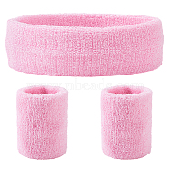 Polyester Elbow Sleeves and Headband, Elbow Brace Protection Covers, Pearl Pink, 169x50x15mm(AJEW-WH20010-49B)