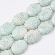 Natural Amazonite Beads Strands, Oval, 17.5~18x13x5.5mm, Hole: 1mm, about 23pcs/strand, 16.14 inch(G-S299-95)