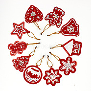 DIY Pendant Decorations Resin Diamond Painting Kit, for Christmas Home Decorations, Mixed Color, Pendant: 50~70x70~75mm, 10pcs/set(DIAM-PW0001-106)