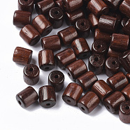 Natural Wood Beads, Waxed Wooden Beads, Dyed, Column, Saddle Brown, 7x6mm, Hole: 1.5mm, about 3180pcs/500g(WOOD-S665-02A-01)