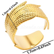 Minimalist Wheat 304 Stainless Steel Cuff Rings, Wide Band Open Rings(IK4718-2)
