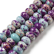 Synthetic Imperial Jasper Dyed Beads Strands, Rondelle, Purple, 6~7x4~4.5mm, Hole: 1.2mm, about 90~94pcs/strand, 14.76''~15.08"(37.5~38.3cm)(G-D077-E01-02B)