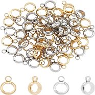 304 Stainless Steel Tube Bails, Loop Bails, Ring, Golden & Stainless Steel Color, 8.5x6x2.5mm, Hole: 2mm, Inner Diameter: 4mm, 60pcs/box(STAS-UN0010-76)