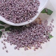 MIYUKI Delica Beads, Cylinder, Japanese Seed Beads, 11/0, (DB0158) Opaque Mauve AB, 1.3x1.6mm, Hole: 0.8mm, about 2000pcs/10g(X-SEED-J020-DB0158)