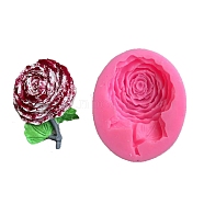 Rose Food Grade Silicone Molds, Fondant Molds, Baking Molds, Chocolate, Candy, Biscuits, UV Resin & Epoxy Resin Jewelry Making, Random Single Color or Random Mixed Color, 72x64x17mm, Inner Diameter: 65x49mm(DIY-I078-13)