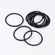 Rubber Bracelet, Black, Inner Diameter: 2-3/8 inch(6cm)(X-B164-12)