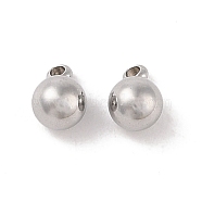 304 Stainless Steel Charms, Round Charm, Stainless Steel Color, 7.5x5mm, Hole: 1.4mm(STAS-G336-04C-P)