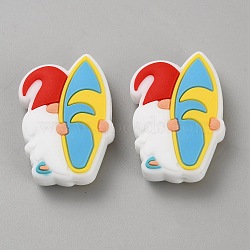 Summer Theme Silicone Focal Beads, Silicone Teething Beads, Gnome, 30.5x21x7.5mm, Hole: 2mm(SIL-SZC0002-06A)