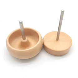 Beech Wood Manual Seed Bead Spinner Holder, BurlyWood, Finished Product: 9x10cm(TOOL-L017-01)